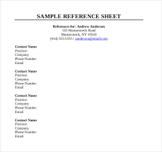 Reference Sheet Template 34 Free Word Pdf Documents