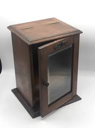 antique solid oak smokers cabinet