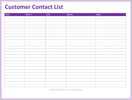Template Customer Contact List Template Excel Customer Contact List