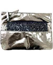 sephora silver double cosmetic bag