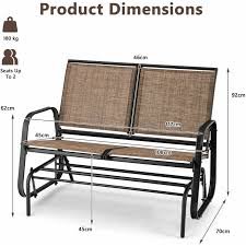2 Seater Outdoor Glider Bench Patio