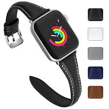Fullmosa 5 Colors Leather Band Compatible Apple Watch 38mm 40mm 42mm 44mm Sliim Strap For Iwatch Band Series 4 3 2 1 Nike Edition Sport