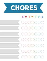 Color Pages Color Pages Blankly Chart Free Printable Chore