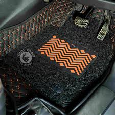 8d car floor mats in black and tan for