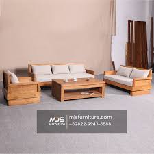 set sofa kursi tamu minimalis kayu jati