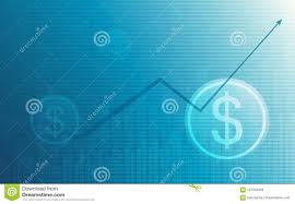 Abstract Business Chart With Uptrend Line Graph Dollar Sign