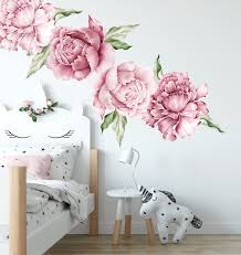 Watercolour Peony Flower Wall Decals