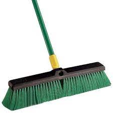 plastic green floor cleaning brush at