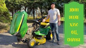 john deere x350 how to oil change with
