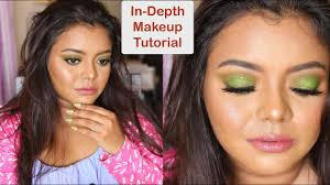 apple green glittery eye makeup in