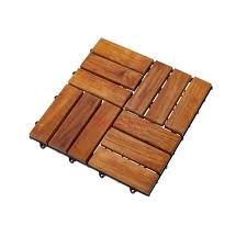 Teak Wood Interlocking Deck Tiles