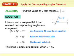 corresponding angles converse algebra x