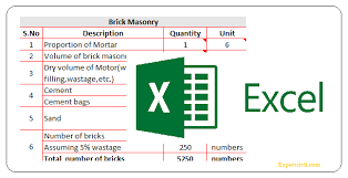 Calculation Of Bricks Excel Sheet