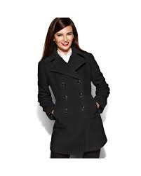 Double Ted Wool Blend Pea Coat
