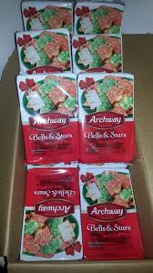 They're semisoft shortbread cookies, studded with peppermint morsels and drizzled with icing glaze. Archway Bells Stars Christmas Cookies Archway Cookies Christmas Cookies Archway