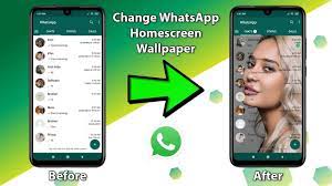 change whatsapp home screen wallpaper