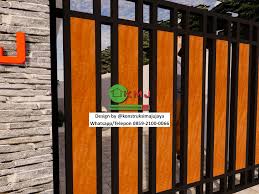 Tampilan pagar tampak selaras dengan bangunan rumah minimalis. Pagar Dorong Minimalis Dengan Kayu Grc Motif Kayu Wpc Konstruksi Maju Jaya