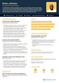 Use the format and structure of this sample project management resume to create your own professional resume. Construction Project Manager Resume Example For 2021