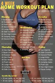 4 week workout plan for weight loss female