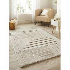 pure wool hand tufted rug in ochre