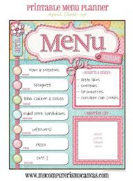17 Menu Template And Meal Planning Charts Kitchen By