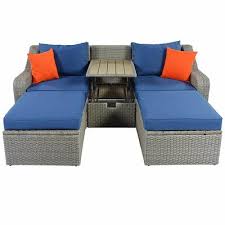 gray wicker outdoor sectional sofa set