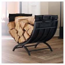 Foldable Log Holder And Tote Black