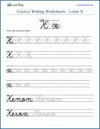 Cursive alphabet practice (page 1). Cursive Writing Letter X K5 Learning