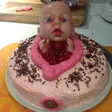 Disgusting baby shower cake. Baby coming out of a vagina Cakes.