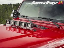 rugged ridge hood mounted light bar sku