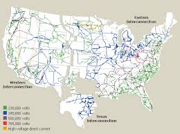Map Of United States Of America Electricity Grid United