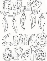 One of the coloring pages is simple and includes cute pictures to color including the words cinco de mayo. Cinco De Mayo Coloring Pages Doodle Art Alley