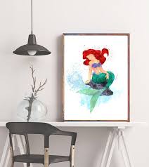 Princess Ariel Watercolor Print Art