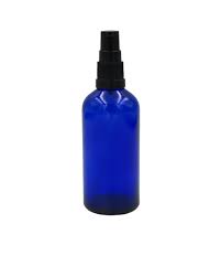 100ml Blue Glass Bottles Black Lotion