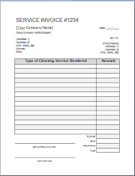 Printable Cleaning Service Receipts Cleaning Invoice Template