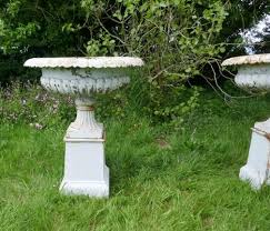 Large Victorian Garden Urns In Cast