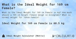 ideal weight for 169 cm female