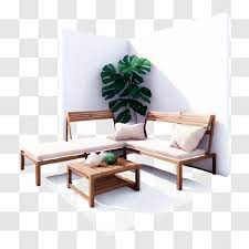 Sectional Sofa And Plant Png