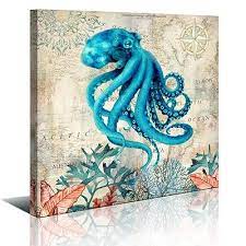Octopus Wall Art Decor Untuk Dapur