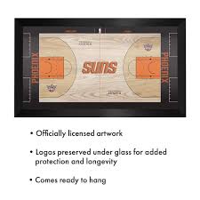 Phoenix Suns Logo 26 In W X 15 In H Wood Black Framed