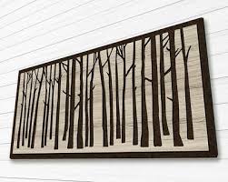 Birch Tree Wall Art Carved Wood For