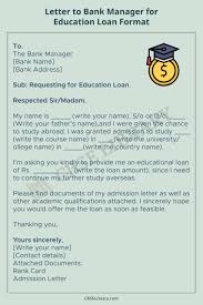 letter to bank manager for education
