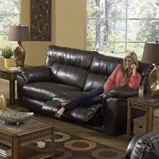 catnapper nolan leather reclining sofa in brown
