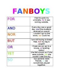 Fanboys Conjunctions Fanboys Conjunctions English Grammar
