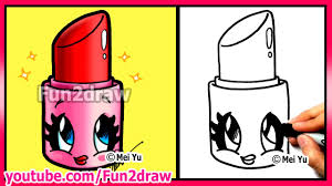 how to draw cartoons cute lipstick