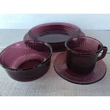Vintage Purple Glass Dinnerware
