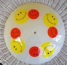 Vintage Happy Face Glass Ceiling Light