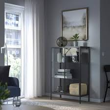 Ikea Rudsta Glass Door Cabinet Grey