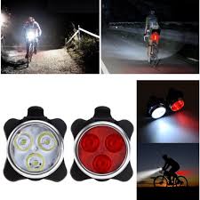Details About 3led Usb Rechargeable Bike Front Rear Headlight Taillight Caution Bicycle Lights