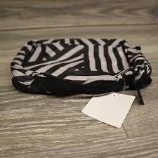 sephora simple bag black white fabric